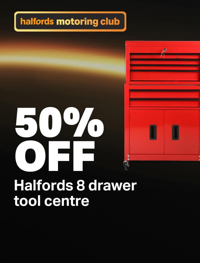 50% off Halfords 8 Drawer Tool Centre